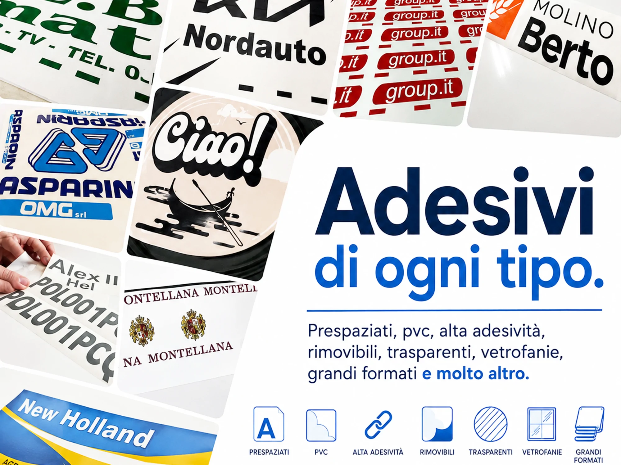 Tutti i tipi di adesivo