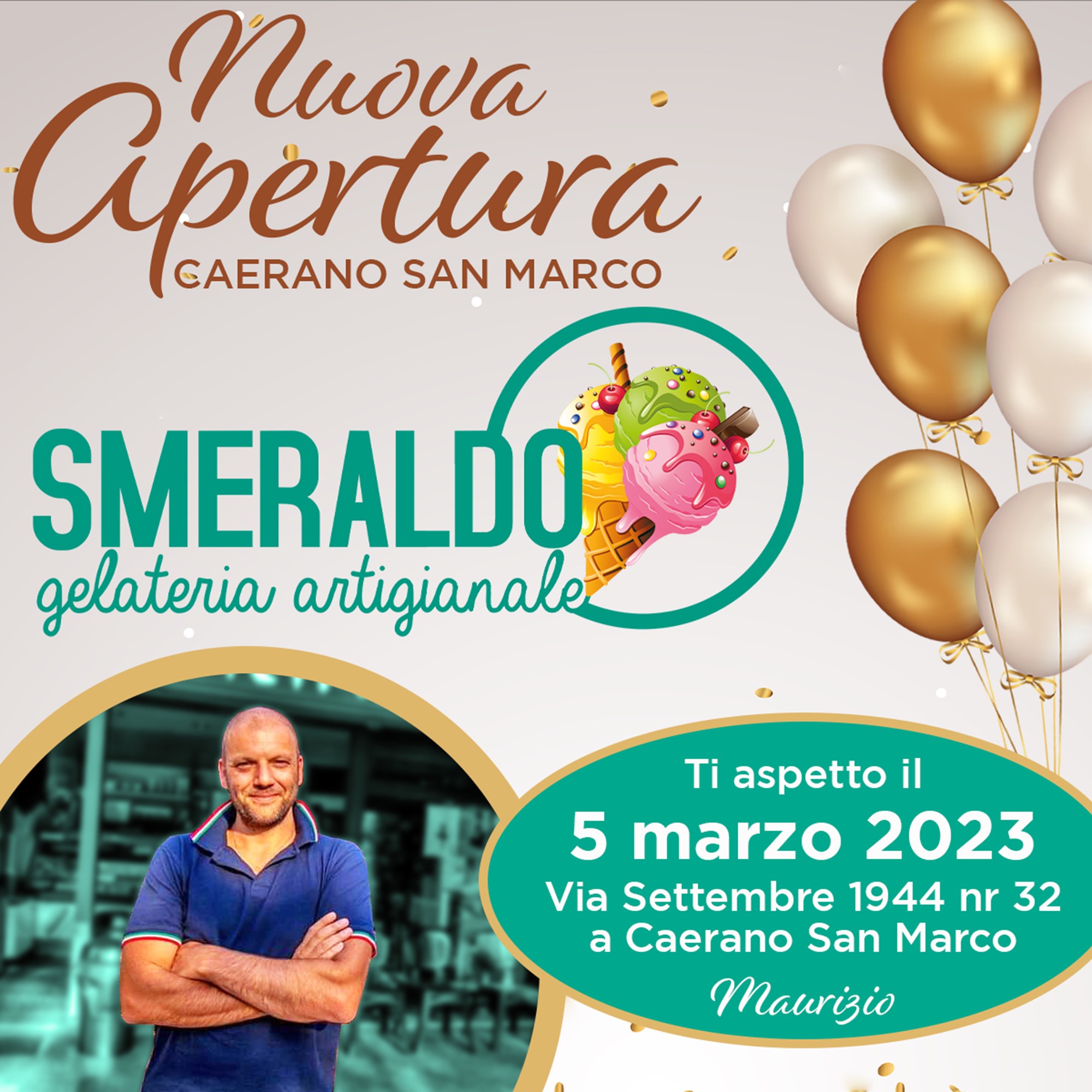 Nuova apertura della Gelateria Smeraldo a Caerano San Marco